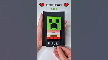 DIY MINECRAFT POP UP WATERFALL BIRTHDAY CARD 💚 Cute Gift Idea