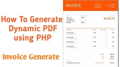 Generate Dynamic PDF FILES in PHP from database |How to generate dynamic invoice File from HTML/ PHP