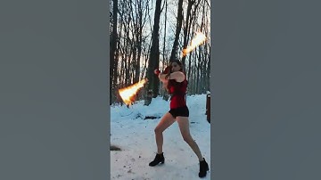 🔥 Fire Poi Snake Spinning - #fire #girl #beautiful #viral #video