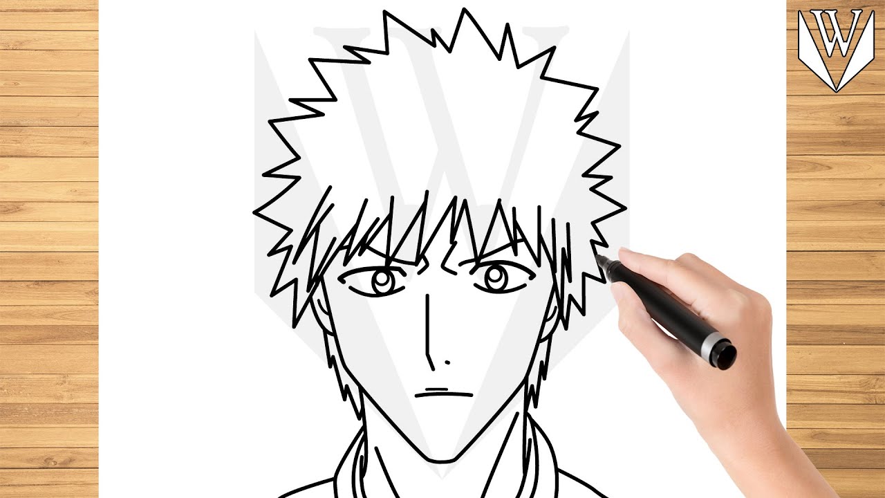 How to draw Ichigo Bleach Step by step Tutorial | Free Download