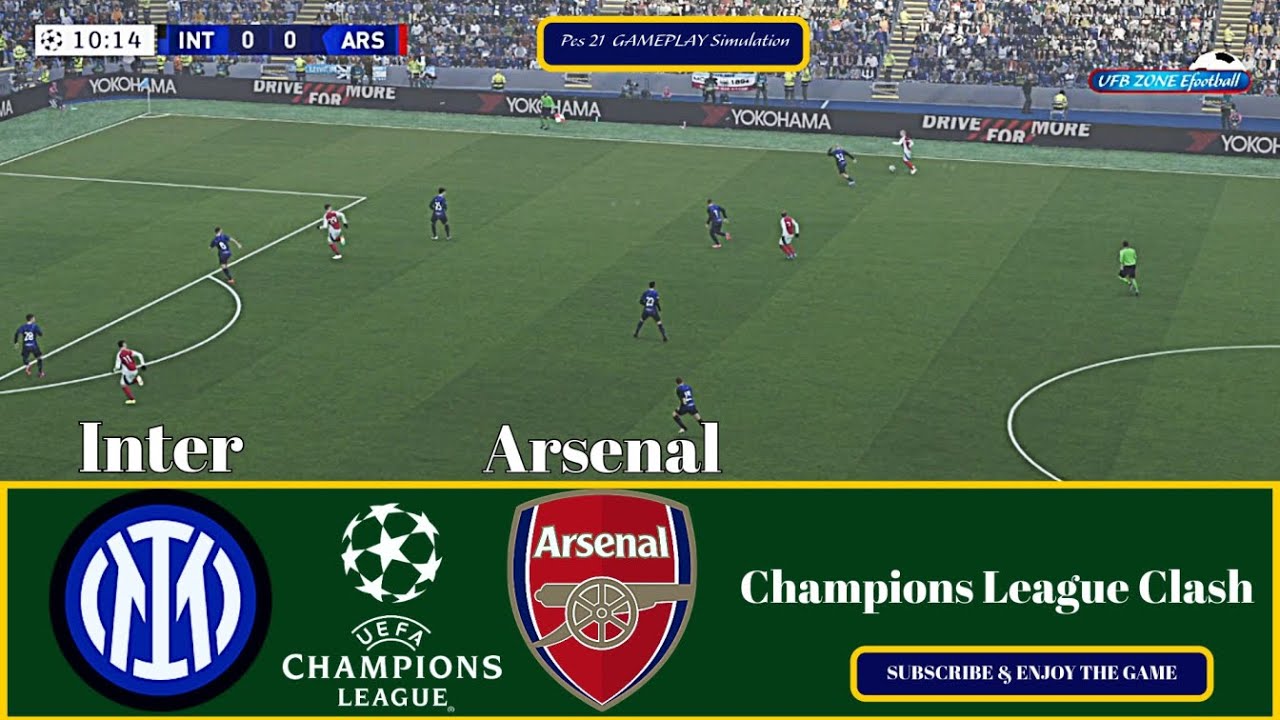 🔴Inter vs Arsenal | Champions League Clash | PES 2021 Simulation Streaming