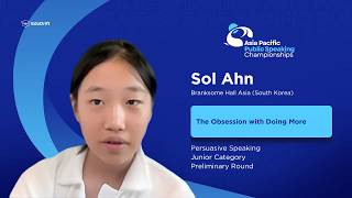 2026 Asia Pacific PS Persuasive Speaking Junior Preliminary Round | Sol Ahn