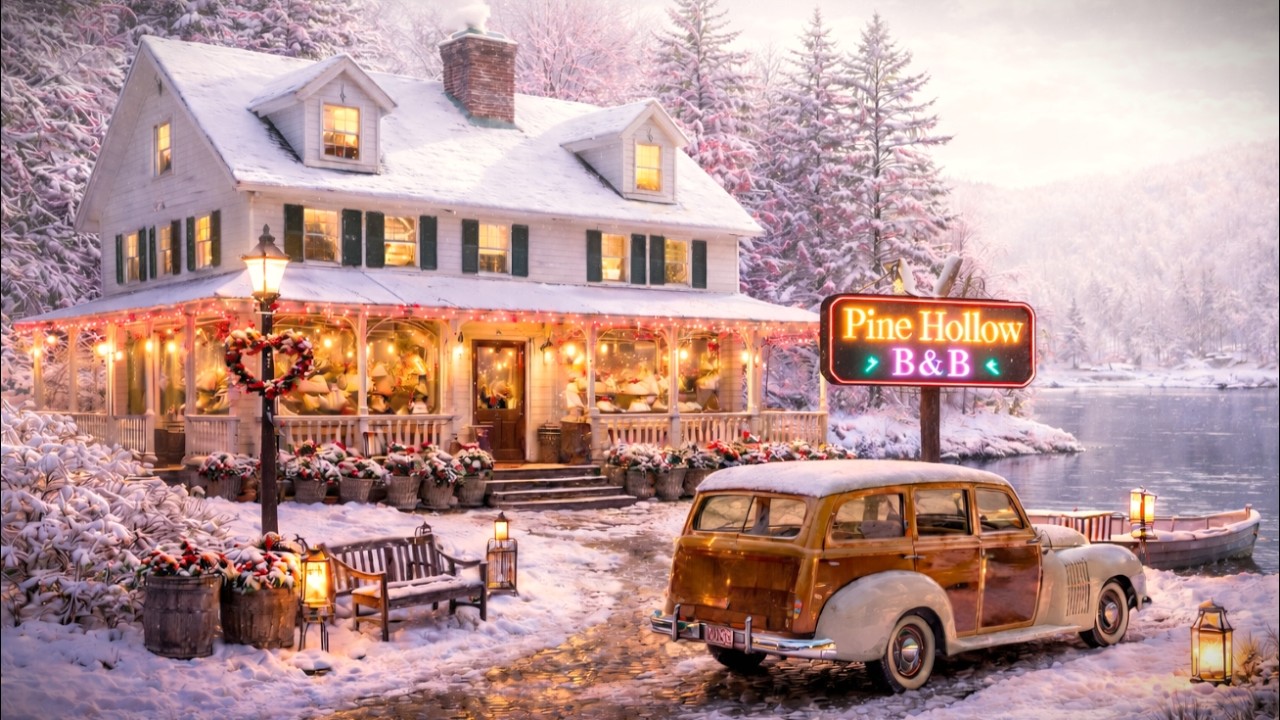 Valentine’s Ambiance — A Cozy Lakeside Winter Inn | 1930s–1940s Big Band Music