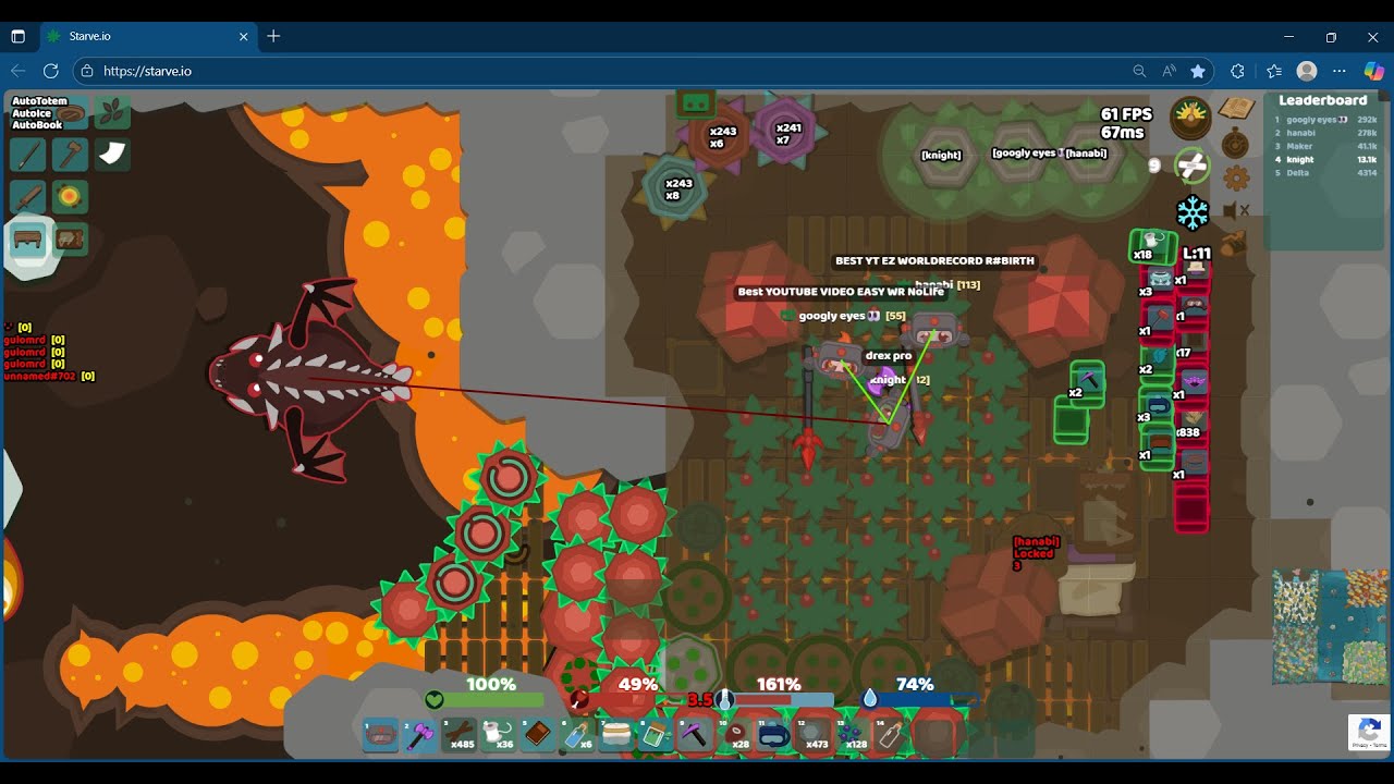 Starve.io~ Raiding Forest prep and normal mode + Kill comp