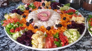 سلطة مغربية راقية للضيوف ديال تحمار لوجه بمكونات في المتناول  salade marocaine /شلادة الجردة