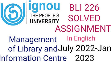 BLIE 226 Solved Assignment July 2022-Jun 2023 #ignousolvedassignment #ignou
