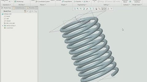 Spring Using Helical Sweep in Creo Parametric 4.0