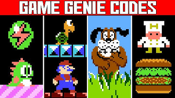 (4 NES Games In One Video) Bubble Bobble, Mario Bros, Duck Hunt, BurgerTime - Game Genie Codes