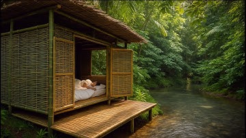 Extreme Solo Camping: Bikin Shelter Bambu Megah di Terpa Banjir! Masak udang & Kepiting