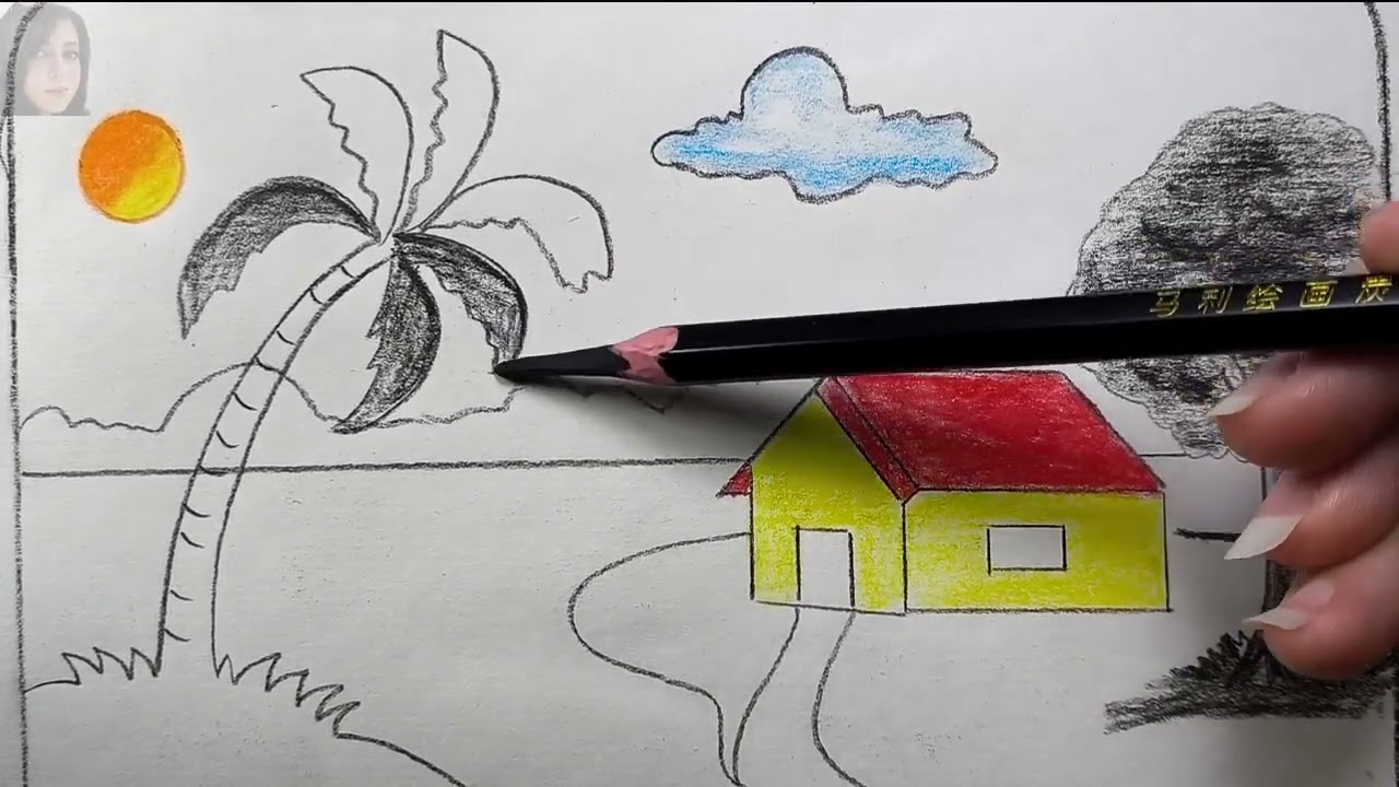 Easy Pencil Village Scenery Drawing 🎨 | Relaxing Nature Art for Beginners