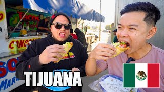 Crazy TIJUANA Street Food Tour  Pig Head & SEAFOOD Tacos In MEXICO!