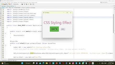 java FX CSS Styling Hover Effects Button Label
