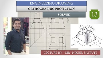 Engineering Drawing | Orthographic Projections Problem 13 | Learn with Nikhil