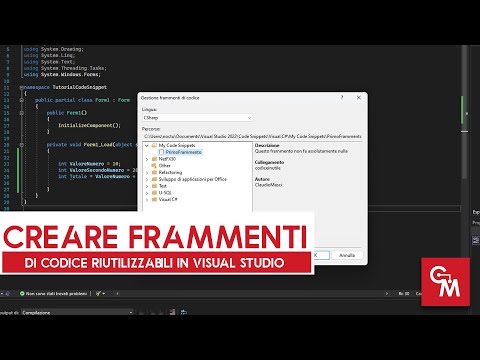 Video: Come si creano frammenti di codice VS?
