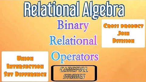 BINARY RELATIONAL OPERATIONS||RELATIONAL ALGEBRA||#dbms