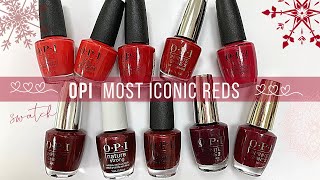 ❤OPI MOST ICONIC REDS❤ [LIVE SWATCH ON REAL NAILS]