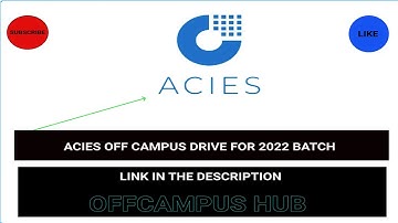 Acies Off Campus Drive For 2022 BATCH | BE | BTECH | MCA MTECH Apply Now #2022Jobs
