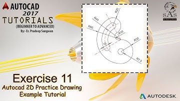 Autocad 2D Practice Drawing | Exercise 11 | Autocad Example Tutorial