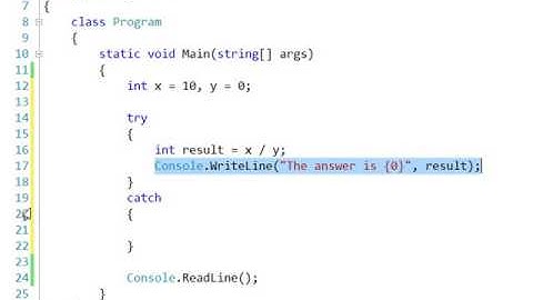 C# Exceptions (Try Catch)