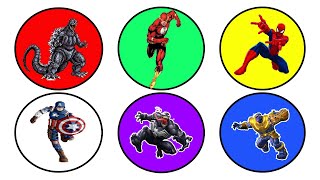 SPIN WHEEL SUPERHERO SPIDERMAN VS GODZILLA, VENOM VS FLASH, THANOS VS CAPTAIN AMERICA