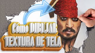 How to DRAW fabric texture with colored pencils / Drawing JACK SPARROW screenshot 4