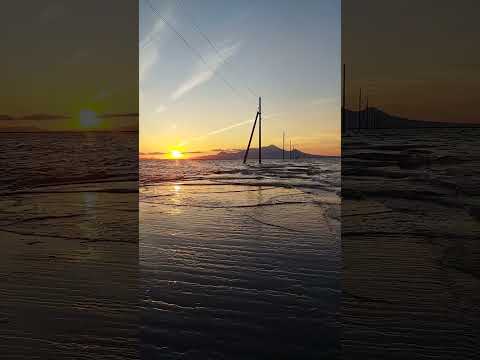 熊本県長部田海床路の夕陽#shorts