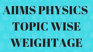 AIIMS PHYSICS TOPIC WISE WIEGHTAGE || BEST WAY TO STUDY screenshot 3