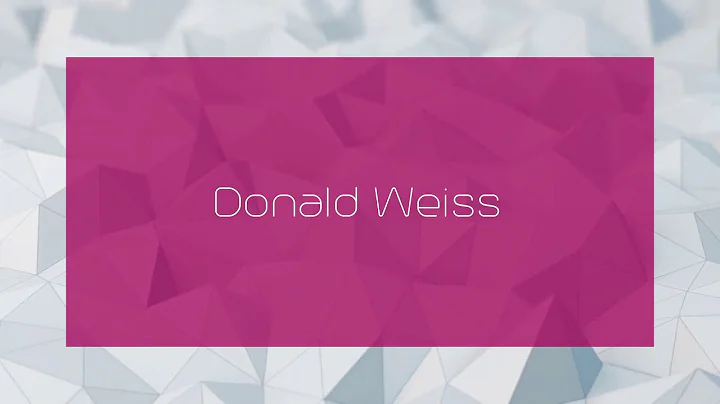Donald Weiss - appearance