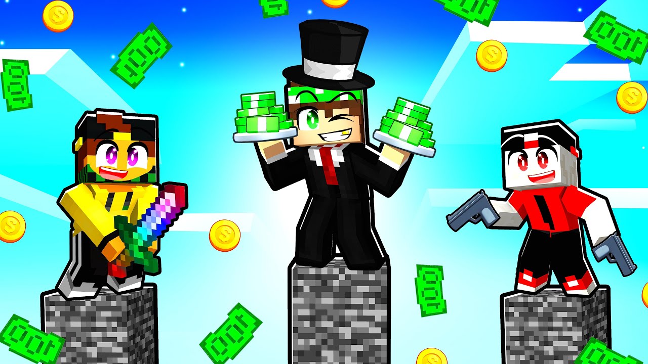 SOPRAVVIVI COMPRANDO COSE su UN PILASTRO DI BEDROCK su MINECRAFT!