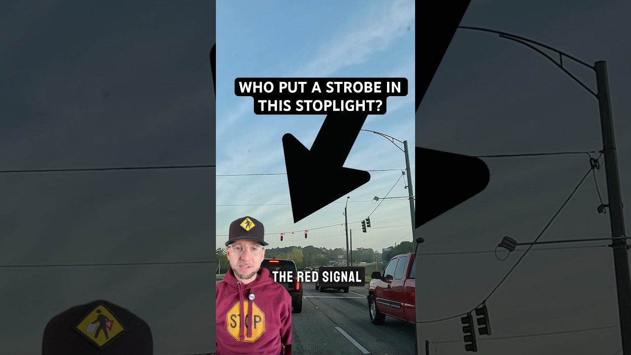 This red traffic signal has a built-strobe designed to grab your attention before it’s too late.