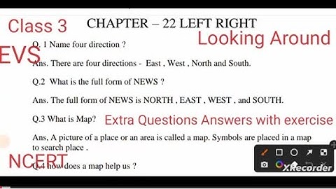 Worksheet/Left Right - Extra Questions Answers with exercise NCERT EVS Class 3 Chapter 22| #libanam