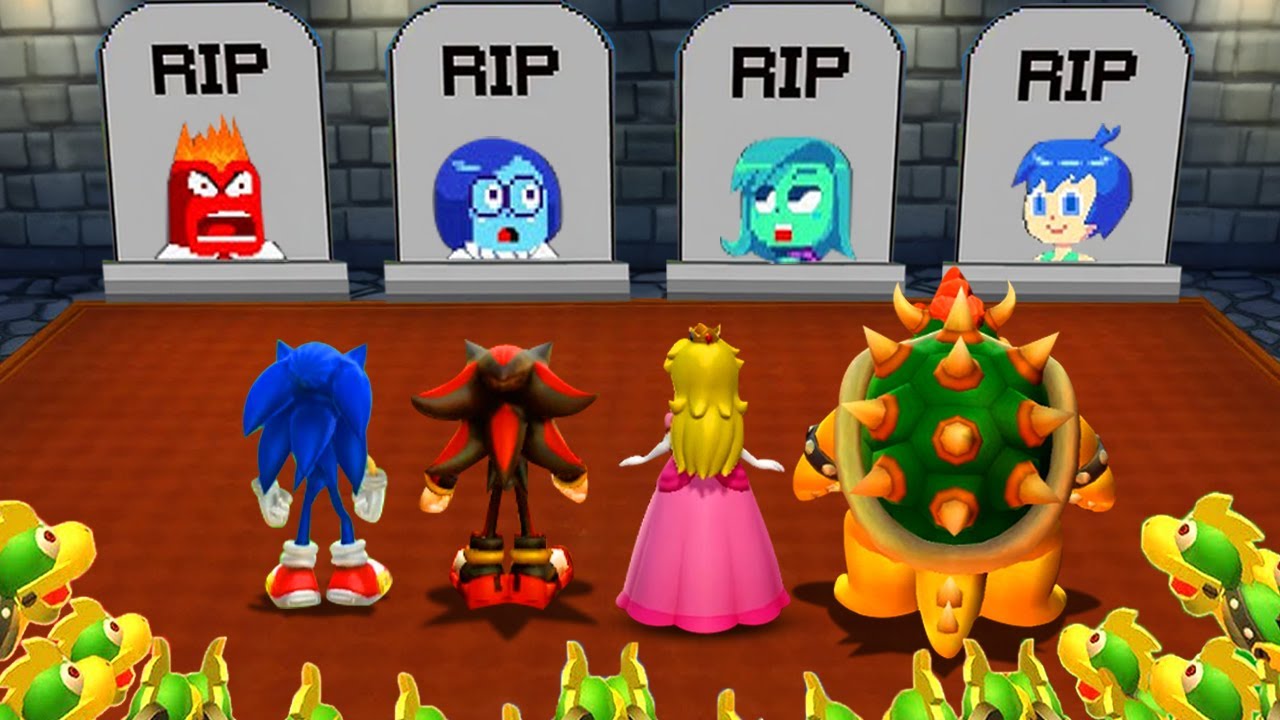 Mario Party 9 All Minigames - Sonic Vs Shadow Vs Peach Vs Bowser (Master Difficulty)