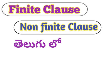 Finite Clause & Non finite clause english grammar in telugu for DSC,TET& all competitive exams