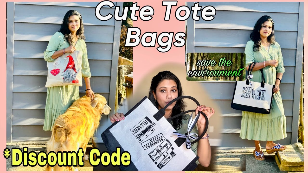 Wiskf Tote Bags - Save Environment Use Less Plastic