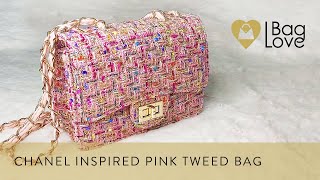 WHATS IN MY BAG 2023 👛, Chanel Inspired Pink Tweed Bag ✨