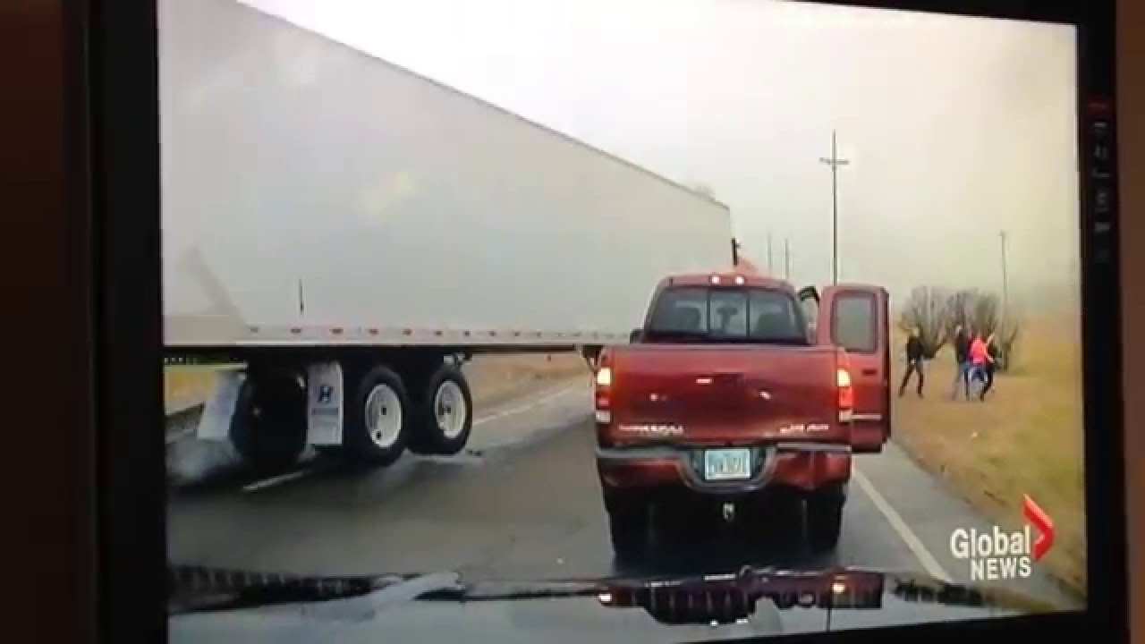 TRAIN hits TRUCK hits POLICE!! YouTube
