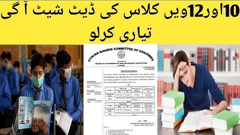 Intermediate Board Exam date sheet 2021||Matric Exam Date Sheet 2021|Board Exam Notification 2021