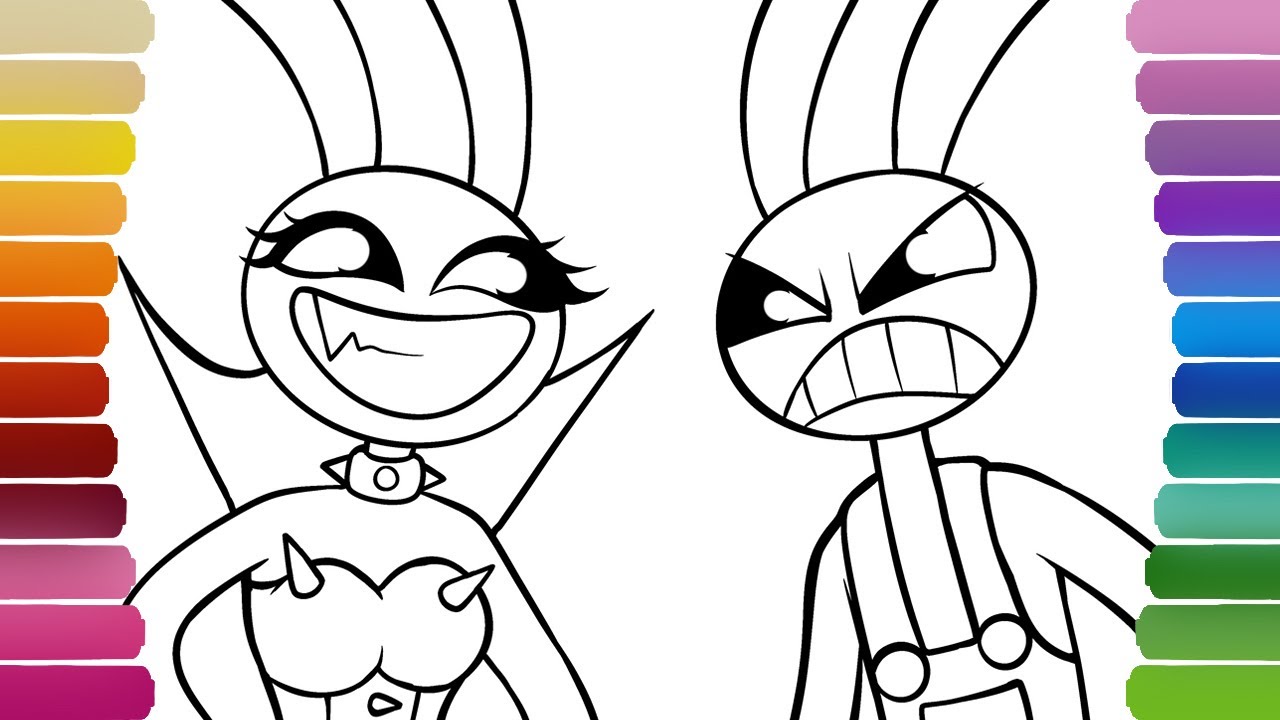 JAX'S EVIL TWIN SISTER Coloring Pages / How to Color The Amazing
