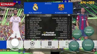 PES 2024 MOBILE OFFLINE ANDROID GRÁFICOS PS5 | FIFA 16 MOD PES 2024 NOVAS TRANSFERÊNCIAS & KITS 2024