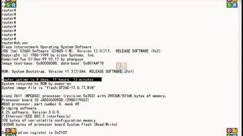 Cisco router show version