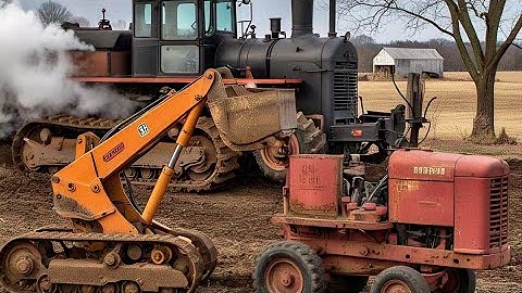Old Caterpillar Wheel loader loading tractor trolley: #tractor #tractorvideo