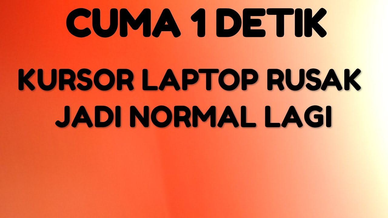 Cara Memperbaiki Kursor Laptop #isun iq 