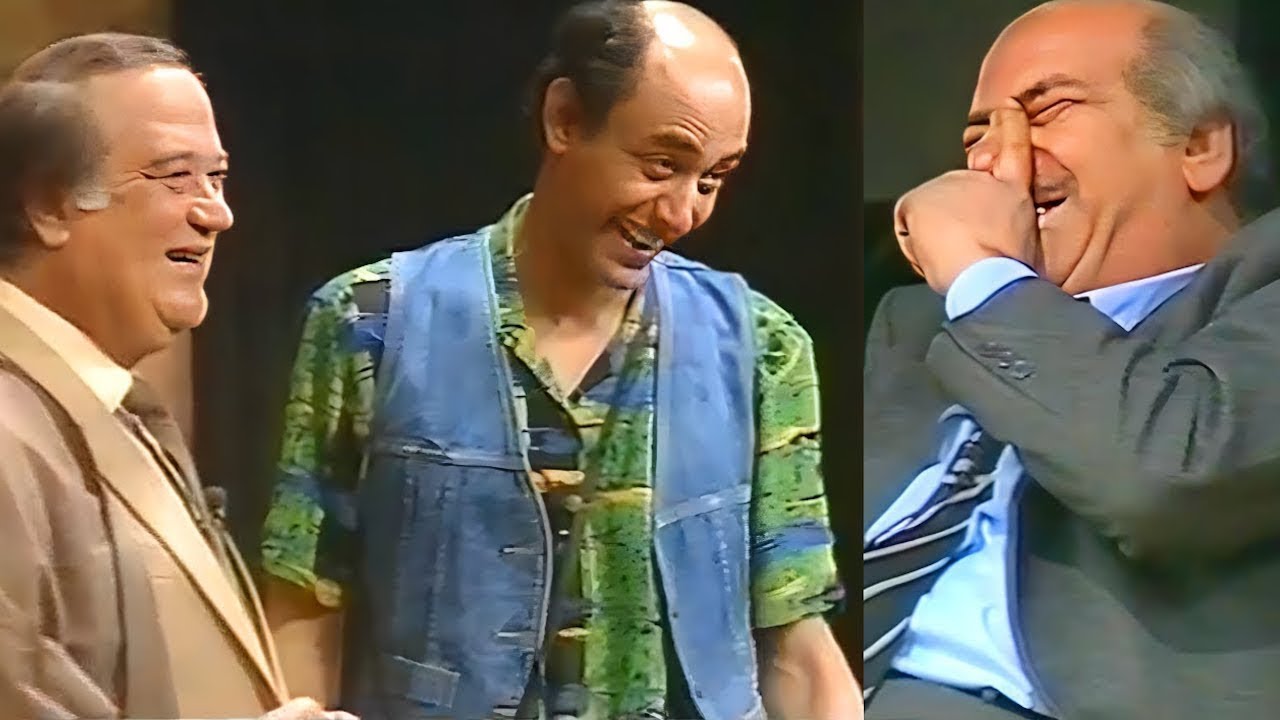 حسن عابدين واحمد بديروحسن حسني خرجوا عن النص في مشهد واحد علي المسرح 😂