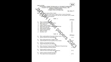 B-TECH | R18 | CSE | ARTIFICIAL INTELIGENCE | QUESTION PAPER