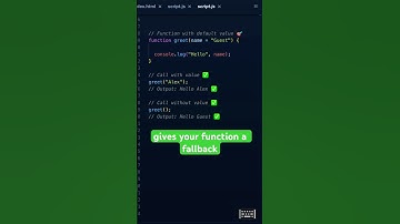 Default Parameters in JavaScript #JavaScript #CodingForBeginners #LearnToCode #WebDev #CodeShorts