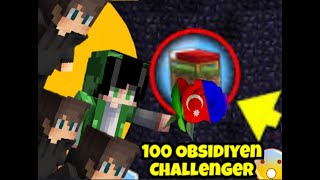 100 Obsidyen Challenge l Minecraft Bedwars 1 Bölüm