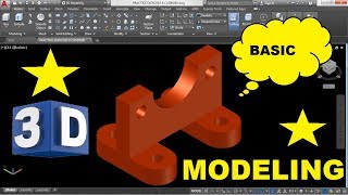 AUTOCAD 3D MODELING PRACTICE DRAWING EXERCISE 8  BASIC TUTORIAL FOR BEGINNERS