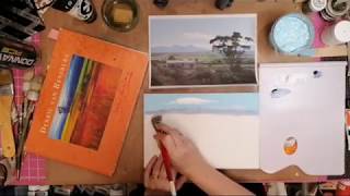 Derric van Rensburg inspired colours on a textured canvas demo painting  FB Live