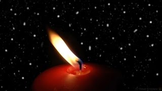 Flickering Candle Flame with Snowy Background (HD)