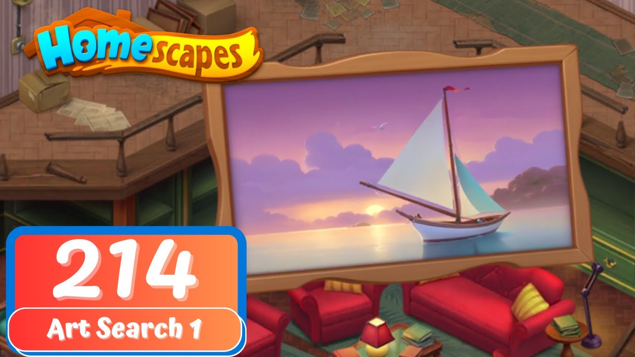 Homescapes - Day 214 - Art Search Day 1 - Gameplay Story - YouTube